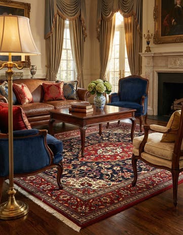 4' 8 x 6' 6 Hand Knotted Qom Persian Rug