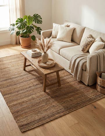 6' 1 x 9' Hand Woven Palm Beach Jute Rug