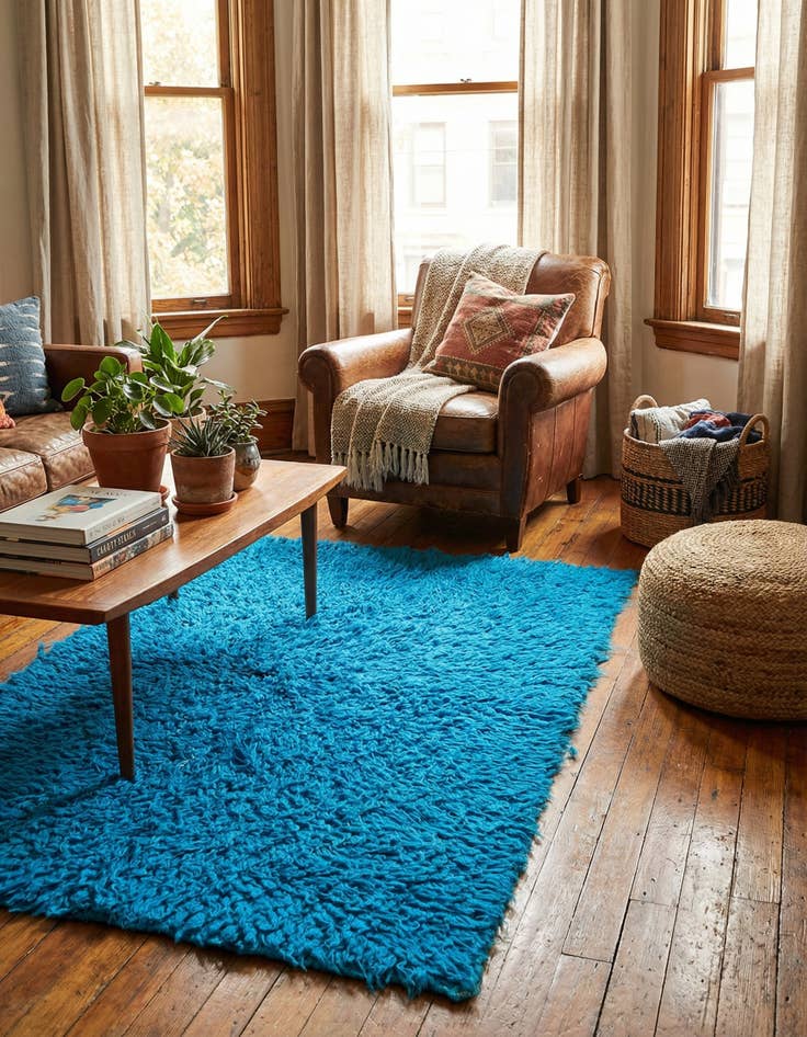 Detail image of 2' 5 x 4' 6  Hand Knotted Moroccan Wool Rug