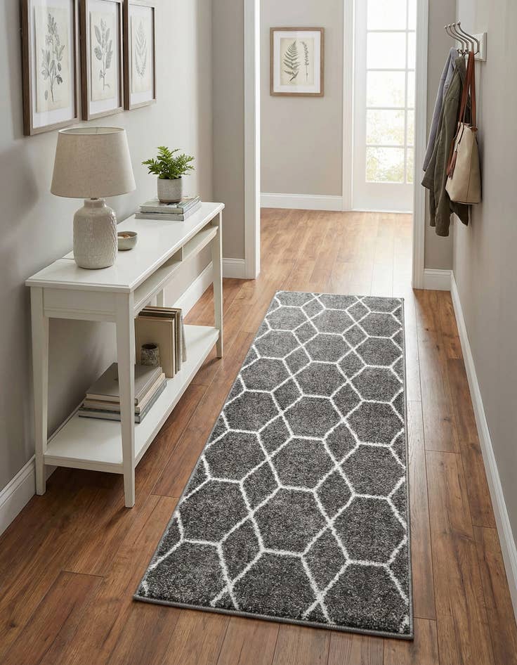 Detail image of 2' x 5' 3 Trellis Frieze Runner Rug