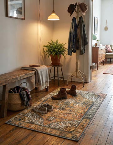 Yellow Washable Timeless Rug