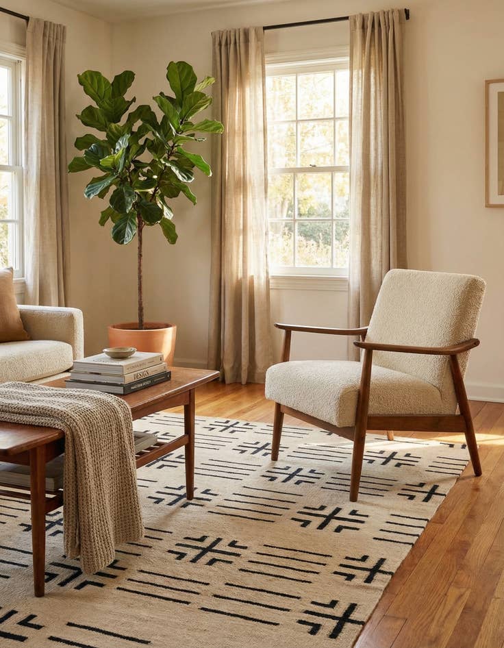 Detail image of 5' 5 x 6' 6  Hand Woven Kilim Modern Wool Rug