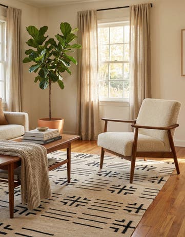5' 5 x 6' 6 Hand Woven Kilim Modern Wool Rug