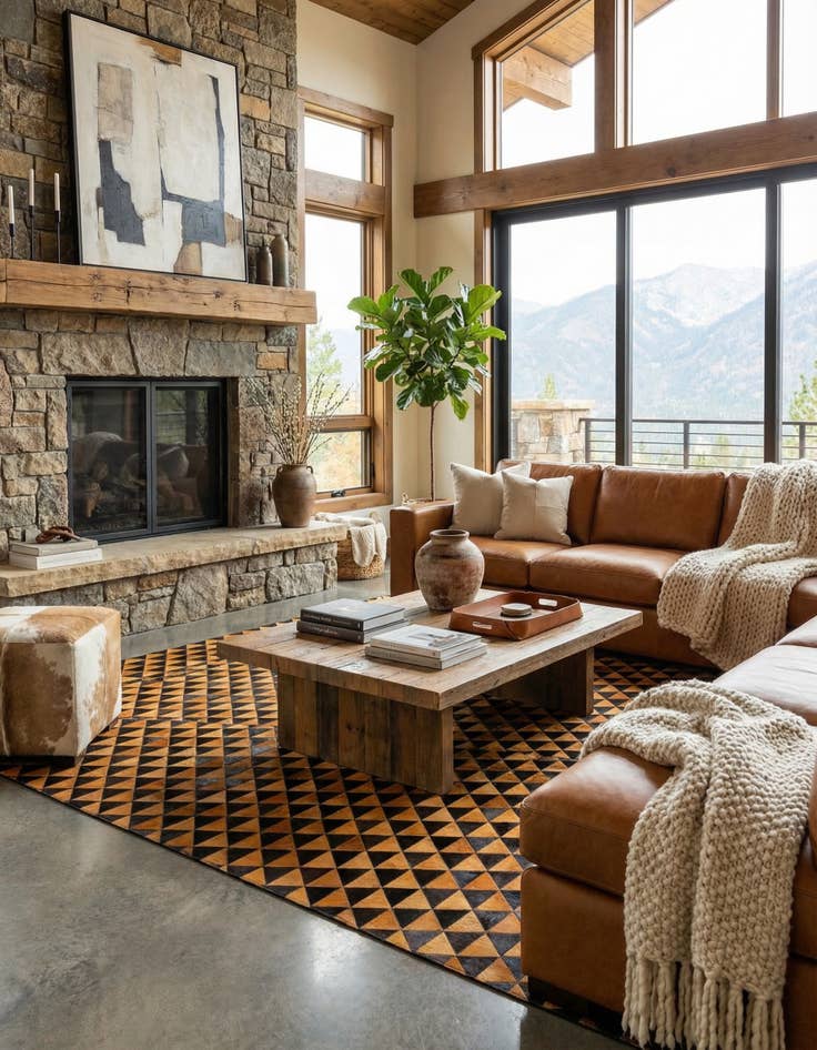 Detail image of 8' x 10' 2 Cowhide Stocks Rug