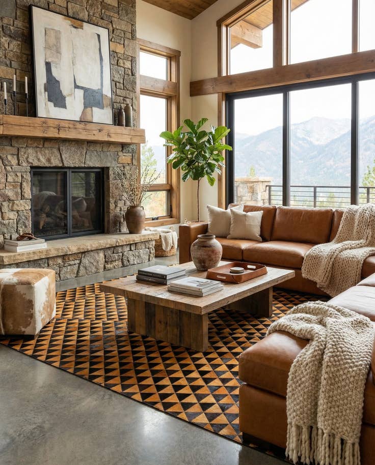 Detail image of 8' x 10' 2 Cowhide Stocks Rug