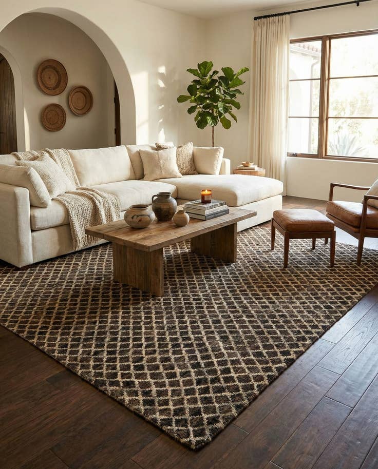 Detail image of 7' 10 x 8' 1 Hand Knotted Moroccan Wool Square Rug