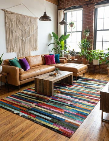 5' 1 x 8' 1 Cowhide - Patchwork Rug