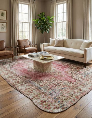 6' 10 x 8' 3 Hand Knotted Ultra Vintage Persian Wool Rug
