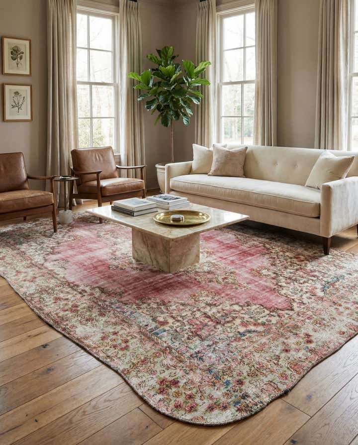 6' 10 x 8' 3 Hand Knotted Ultra Vintage Persian Wool Rug