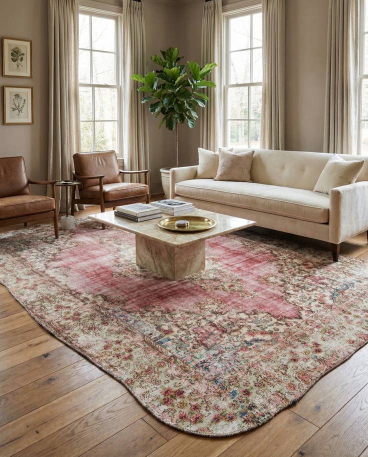 Detail image of 6' 10 x 8' 3 Hand Knotted Ultra Vintage Persian Wool Rug