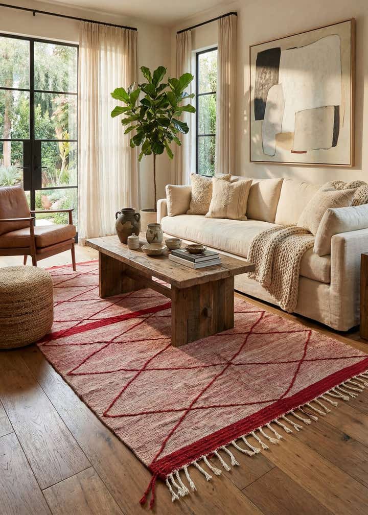 6' 6 x 11' Hand Knotted Moroccan Wool Rug