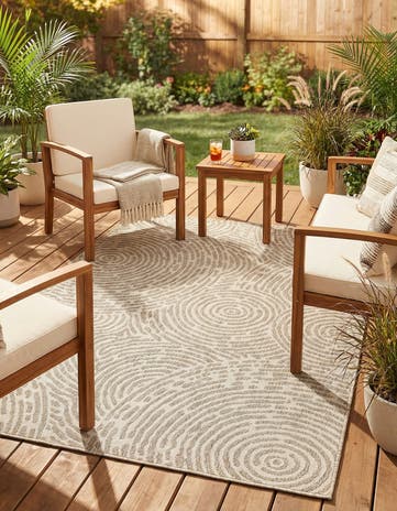 5' 3 x 7' Easy-Clean Modern Indoor / Outdoor Rug