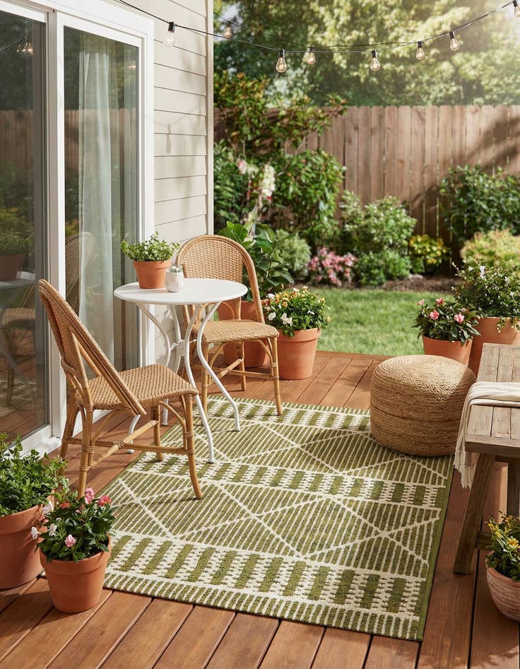 Detail image of 2' x 3'  Washable Trellis Indoor / Outdoor Rug