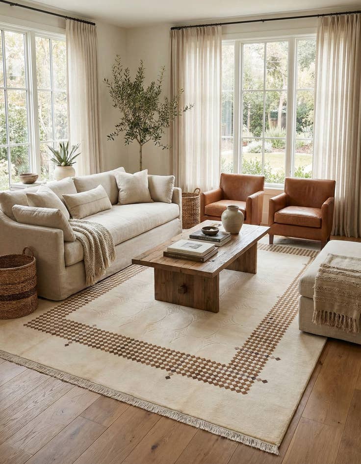 Detail image of  7' 10 x 9' 10  Hand Knotted Darya Wool Rug