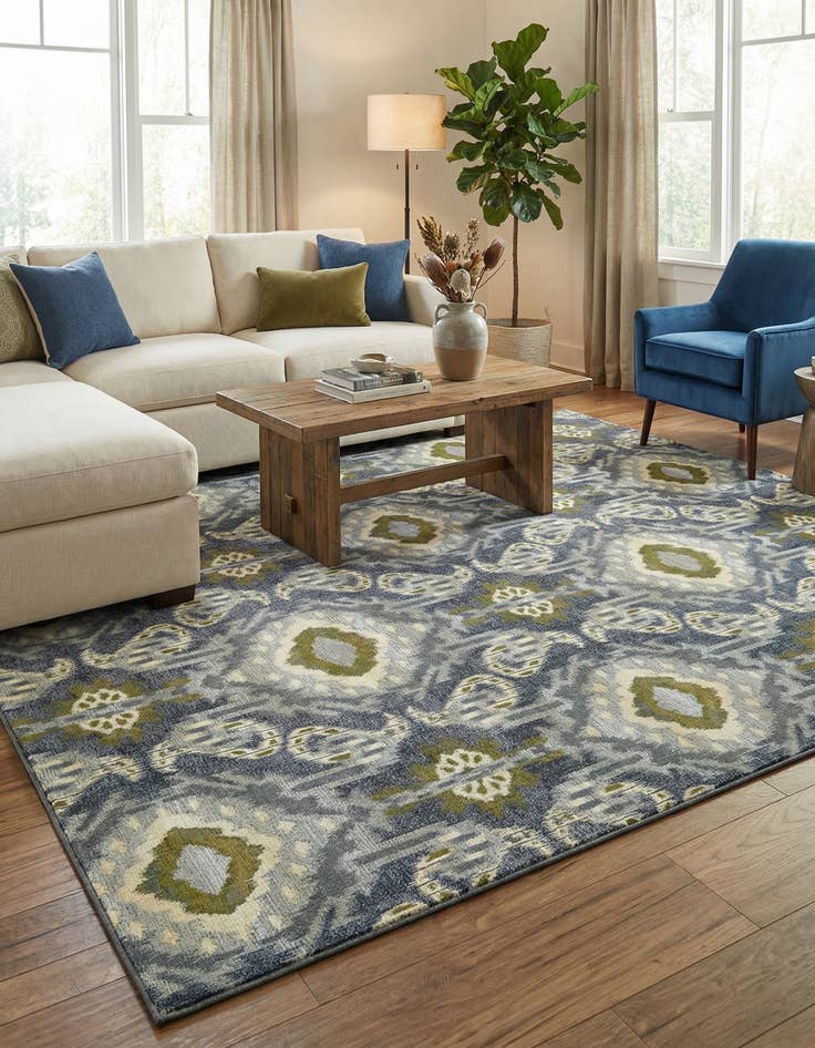Detail image of 10' x 12' 2  Washable Modern Indoor / Outdoor Rug
