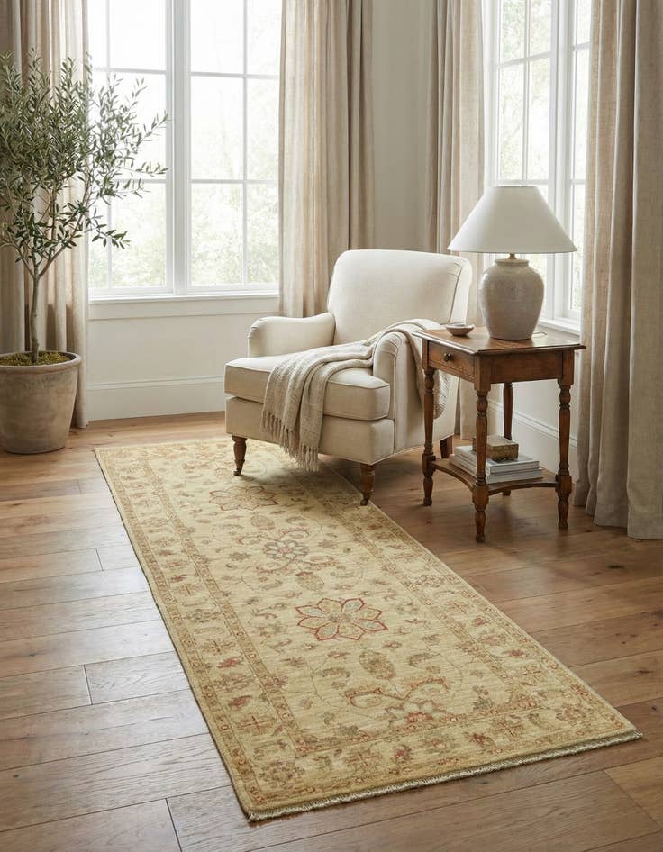 Detail image of 2' 6 x 6' 5  Hand Knotted Peshawar Ziegler Runner Rug