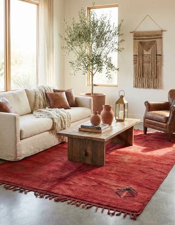 6' 7 x 9' 5 Hand Knotted Moroccan Wool Rug