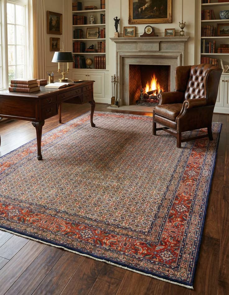 Detail image of  7' x 10' 5  Hand Knotted Mood Persian Wool Rug