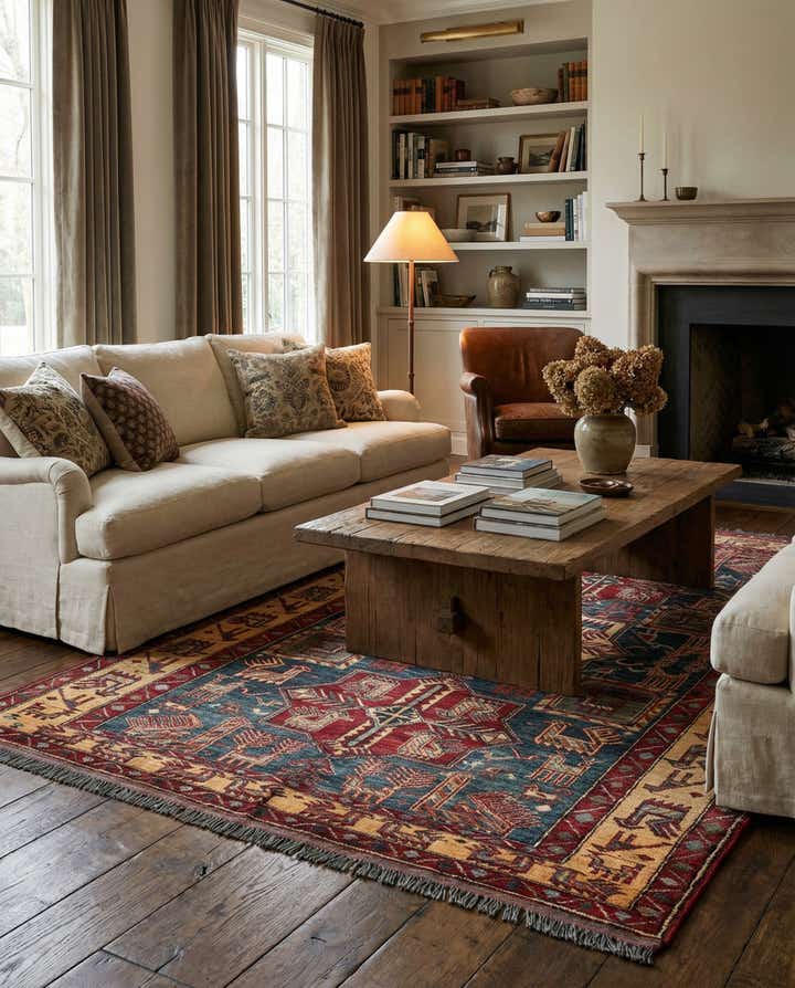 5' x 6' 9 Hand Knotted Kazak Wool Rug