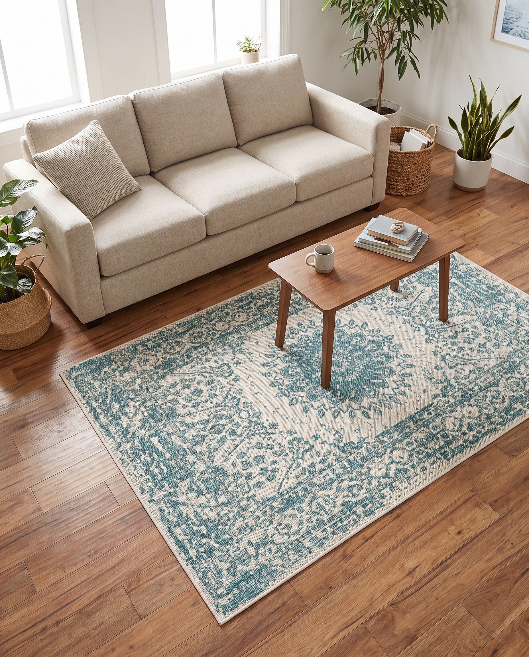 4' x 6' Easy-Clean Traditional Indoor / Outdoor Rug