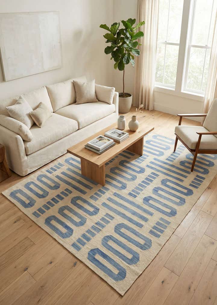 5' 4 x 6' 5 Hand Woven Kilim Modern Wool Rug
