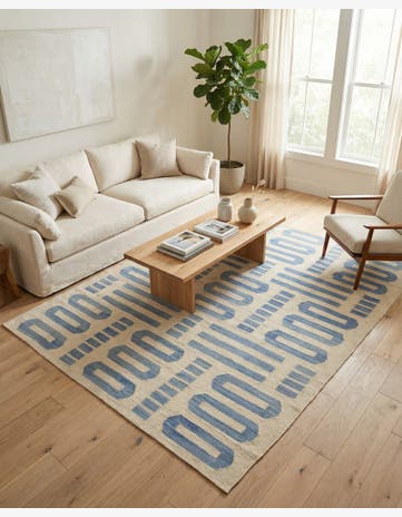 5' 4 x 6' 5 Hand Woven Kilim Modern Wool Rug