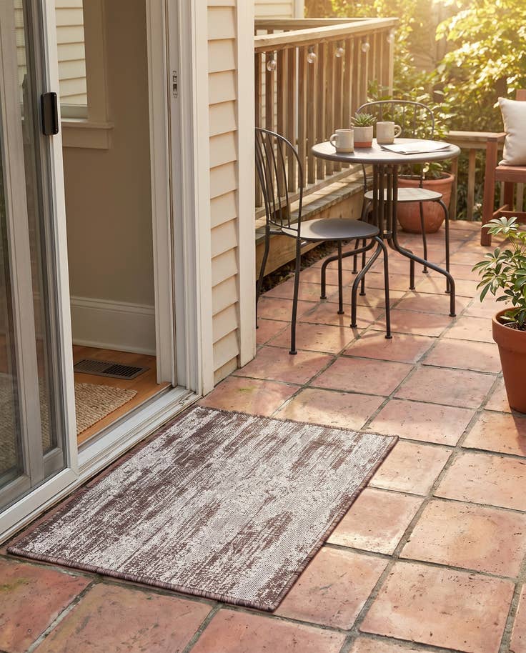 Detail image of 2' x 3' Easy-Clean Modern Indoor / Outdoor Rug