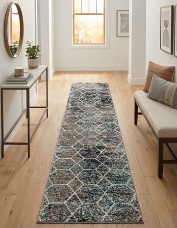 2' 7 x 11' Lattice Frieze Runner Rug