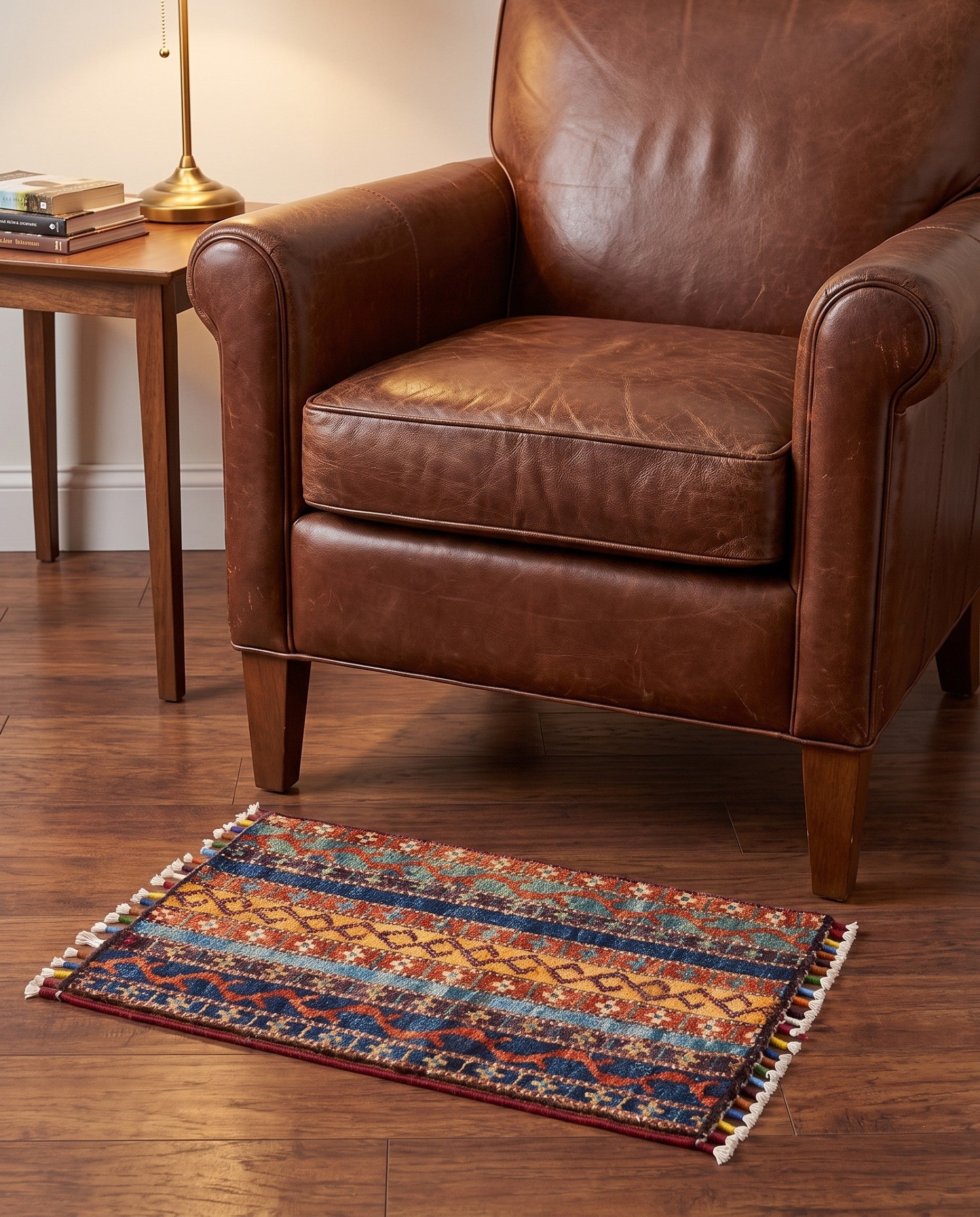 1' 4 x 2' Hand Knotted Ziegler Rug