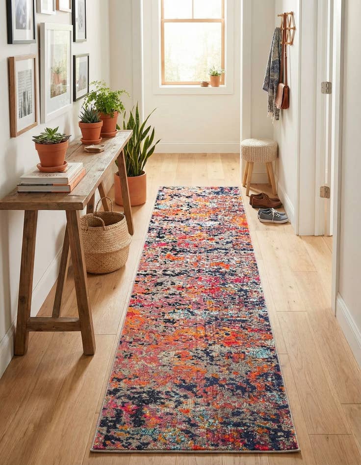 Detail image of 2' x 8'  Washable Vivid Runner Rug