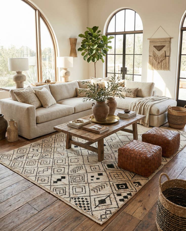 Detail image of 10' 5 x 13' 7 Hand Knotted Moroccan Wool Rug