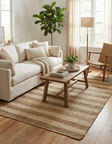 5' 1 x 8' Handmade Braided Jute Rug