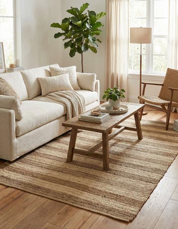 5' 1 x 8' Handmade Braided Jute Rug