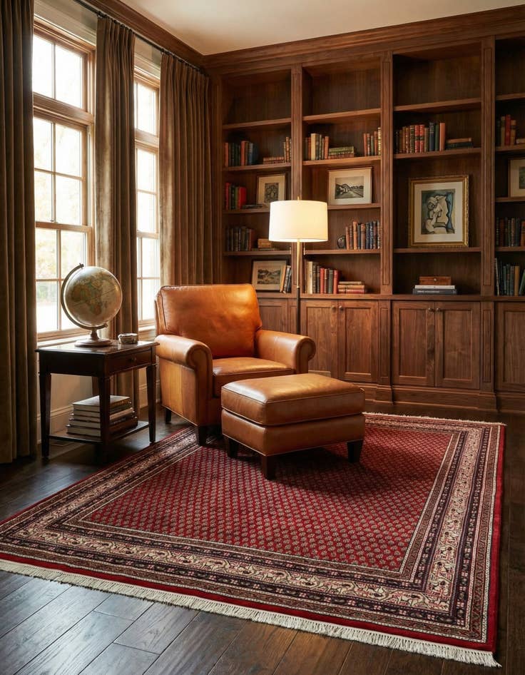 Detail image of 5' 9 x 7' 10 Hand Knotted Mir Wool Rug