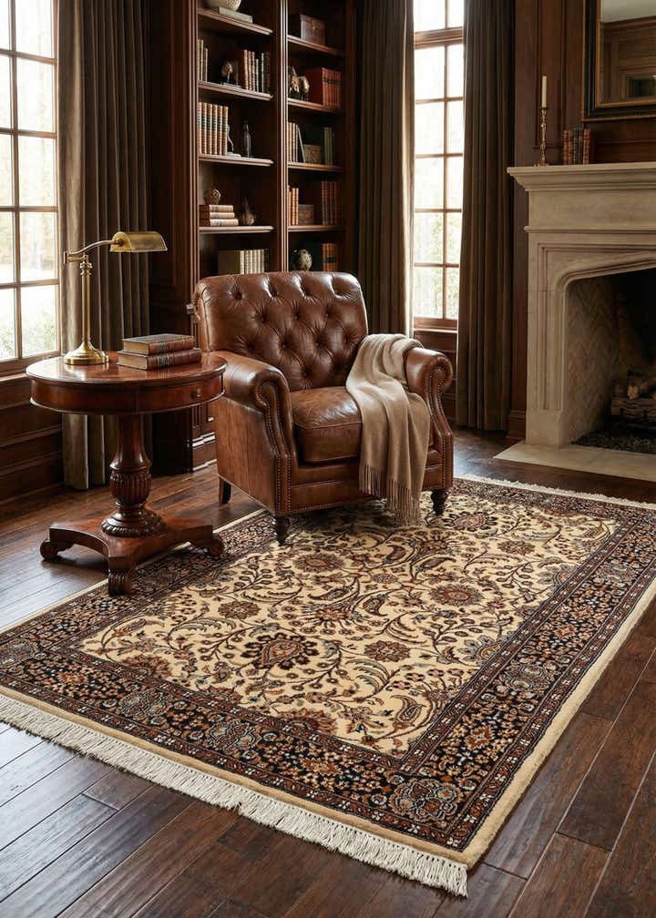 4' 2 x 6' 2 Hand Knotted Lahour Oriental Wool Rug