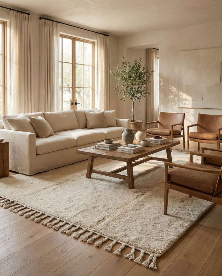 7' 1 x 10' 5 Hand Knotted Moroccan Wool Rug