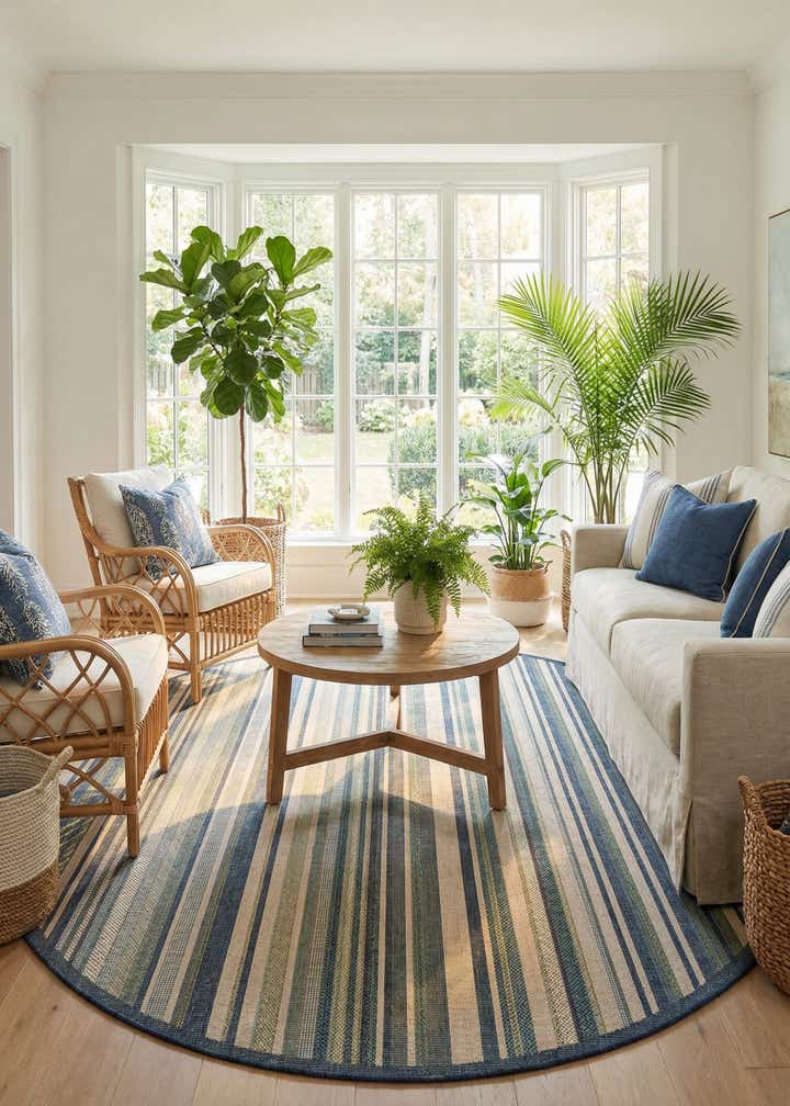 10' x 10' Easy-Clean Baja Indoor / Outdoor Round Rug