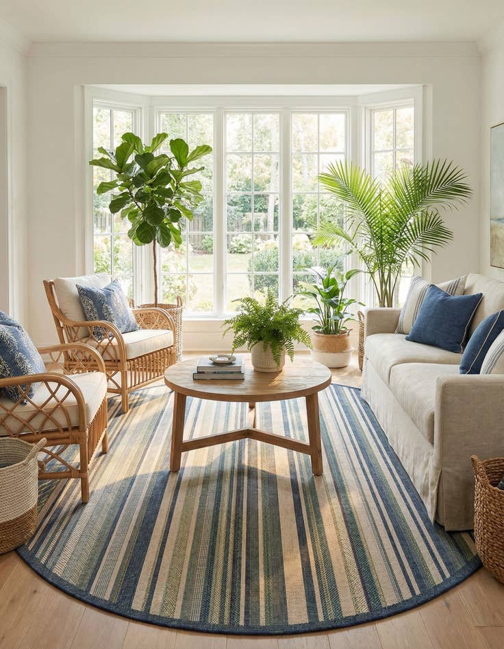 Detail image of 10' x 10' Easy-Clean Baja Indoor / Outdoor Round Rug