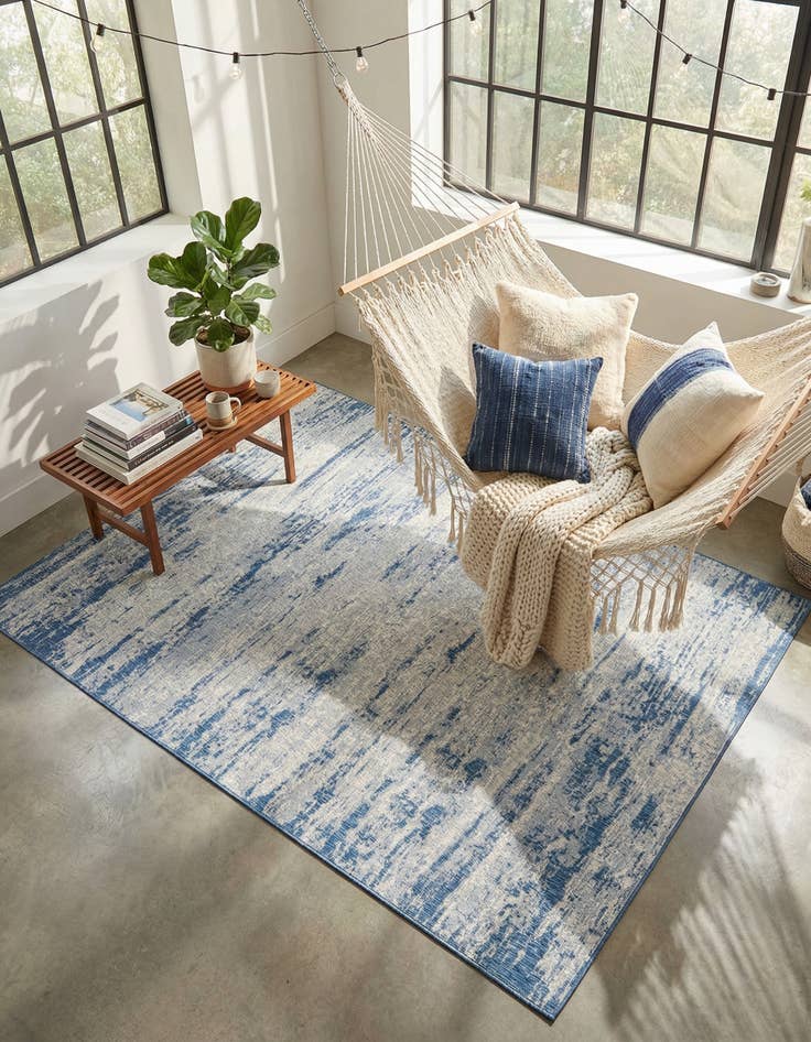 Detail image of 10' x 14'  Washable Modern Indoor / Outdoor Rug