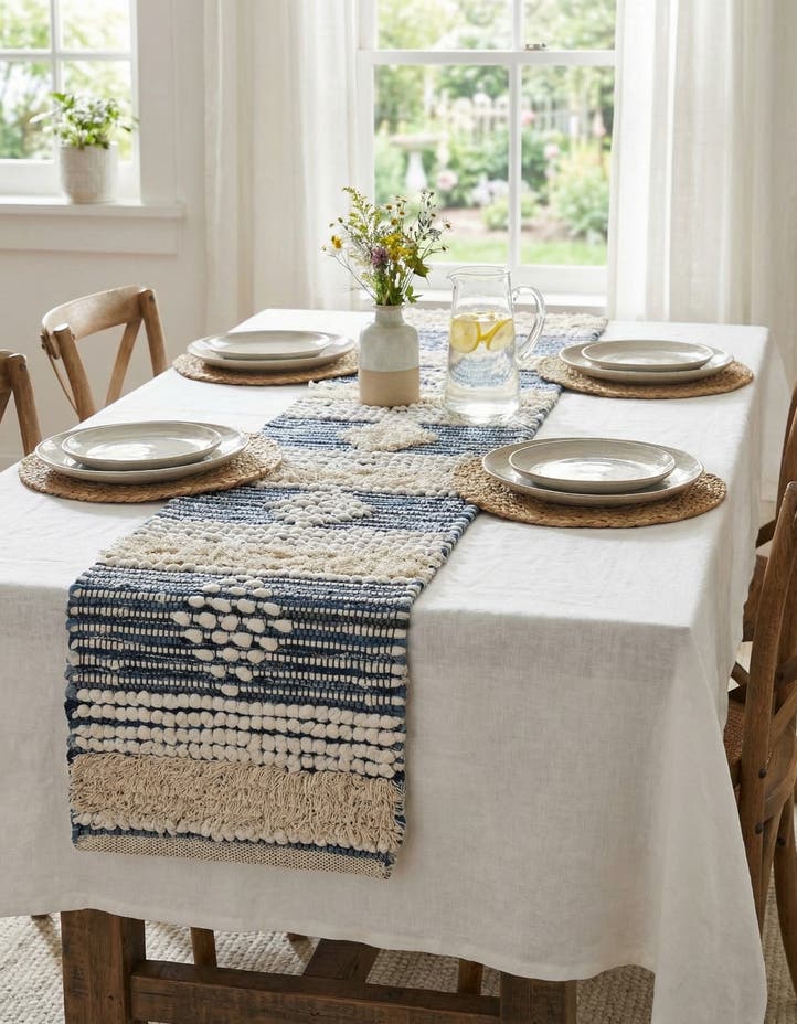 1' 2 x 4' 1 Hand Woven Cotton Chindi Table Run...