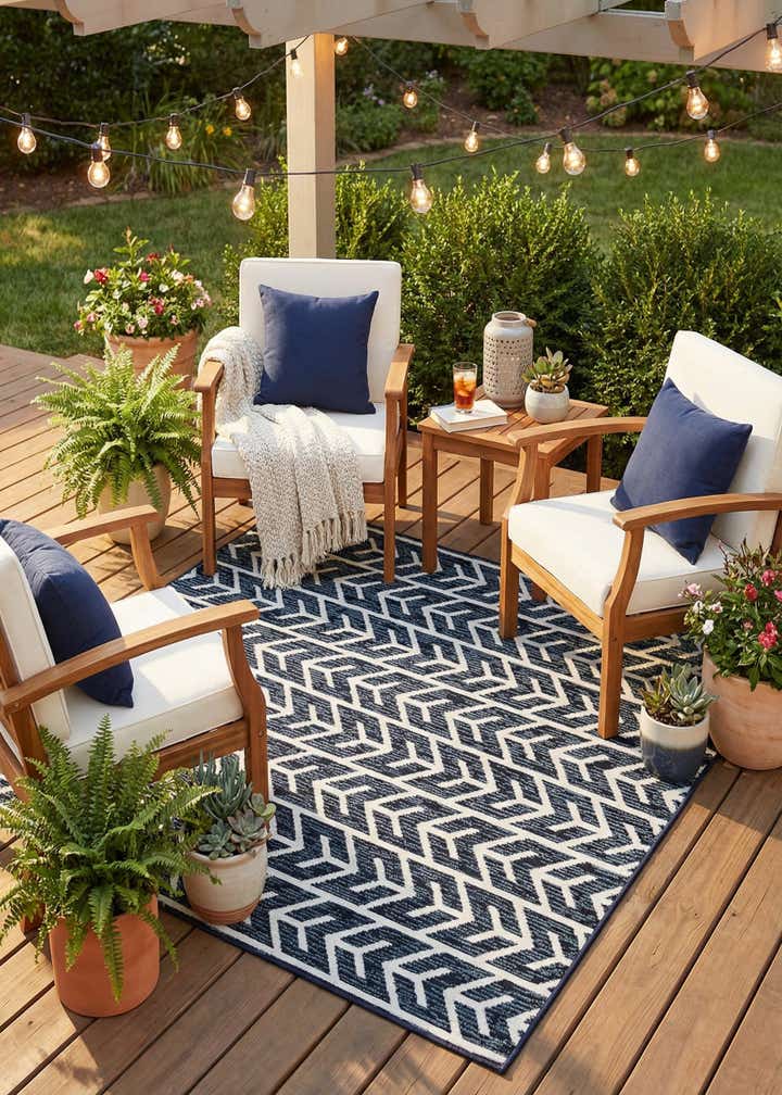 6' x 6' Easy-Clean Sabrina Soto Aston Indoor / Outdoor Square Rug