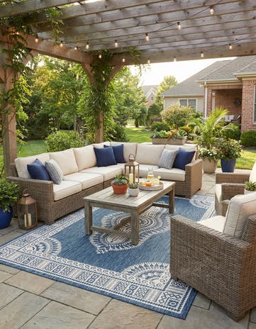 10' x 14' Easy-Clean Traditional Indoor / Outdoor Rug