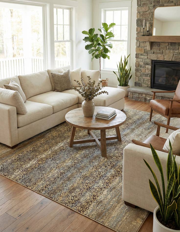 Detail image of 10' x 12' 2  Washable Botanical Indoor / Outdoor Rug