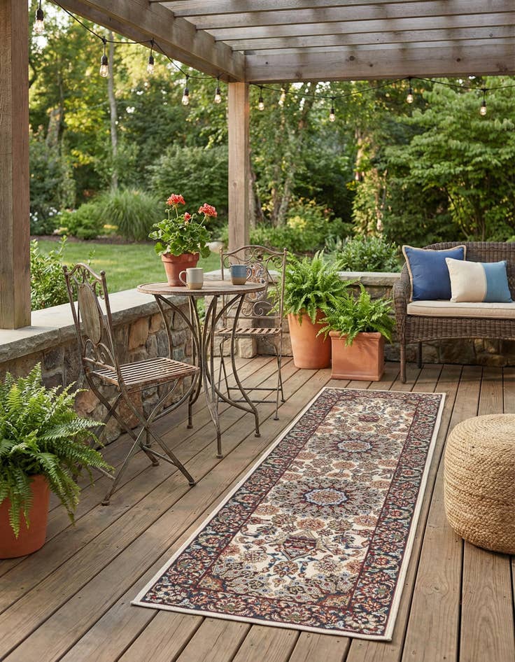 Detail image of 2' x 8'  Washable Traditional Indoor / Outdoor Runner Rug