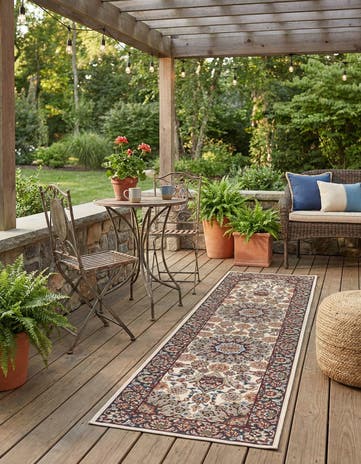 2' x 8' Easy-Clean Traditional Indoor / Outdoor Runner Rug