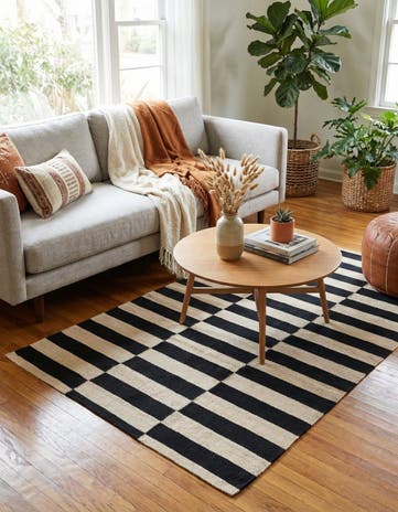 3' 4 x 4' 9 Hand Woven Kilim Modern Wool Rug