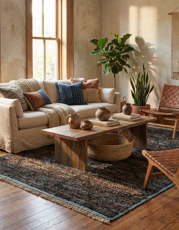 6' 1 x 9' 1 Hand Knotted Moroccan Wool Rug