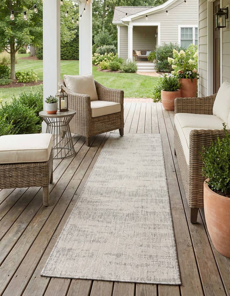 Detail image of 2' x 8' Easy-Clean Modern Indoor / Outdoor Runner Rug