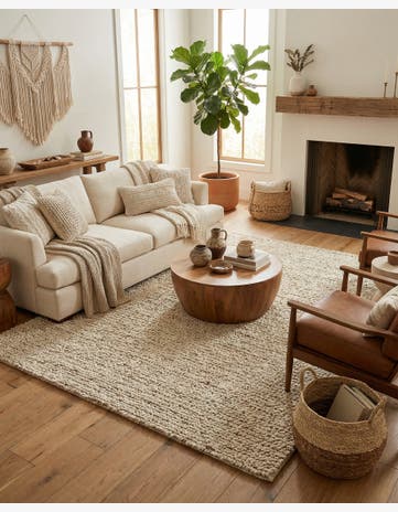 Taupe Hand Woven Haka Deluxe Shag Rug