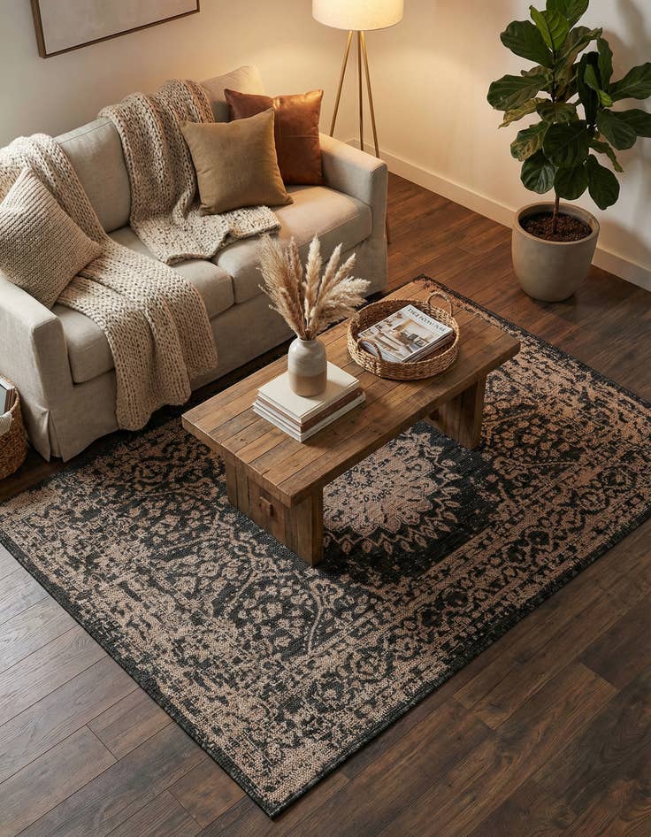 Detail image of 4' x 6' Easy-Clean Traditional Indoor / Outdoor Rug
